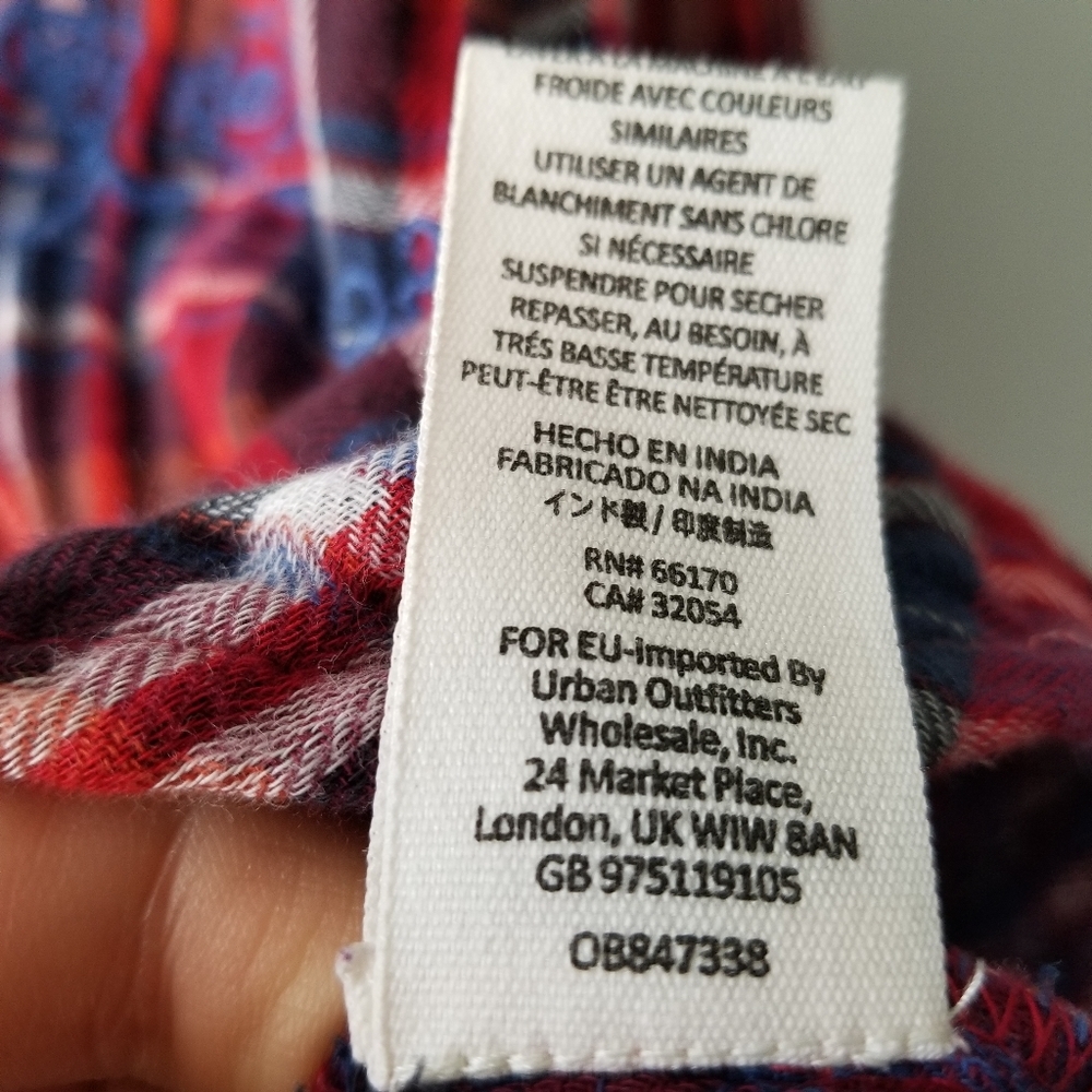 Free People Magical Plaid Embroidered Button Down Shirt Small - Picture 3 of 13